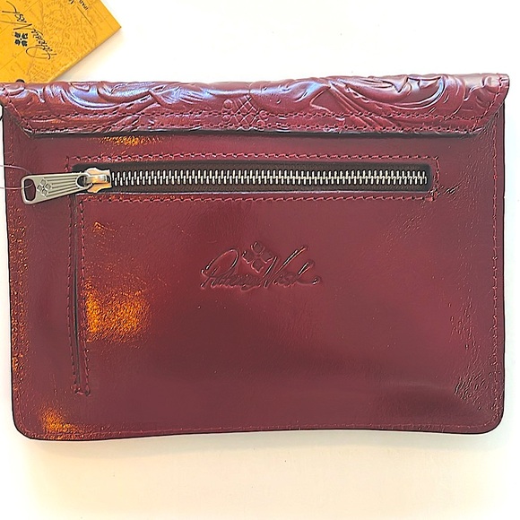 Patricia Nash Envelope clutch - Color:Oxblood-burgundy, Leather floral - Picture 2 of 6
